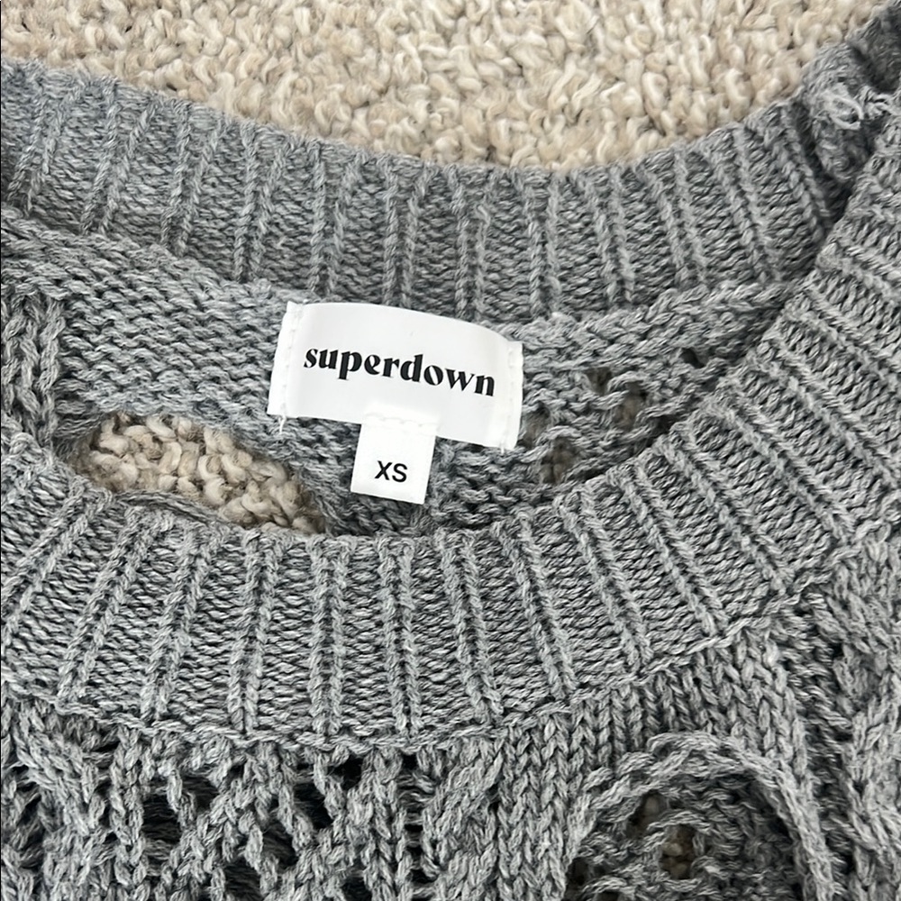 Gray Cable Knit Sweater - Picture 2 of 2